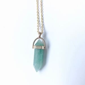 Green Aventurine Gemstone Crystal Pendant NWT